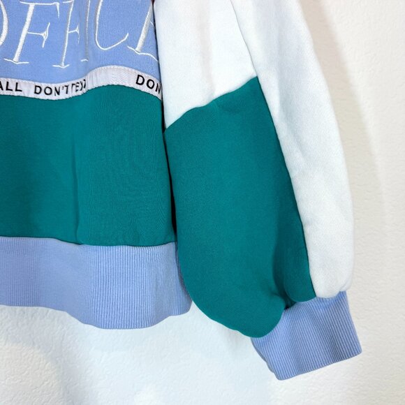 Yellow the Label Out of the Office Colorblock Oversized Sweatshirt Pink Medium - Picture 6 of 11